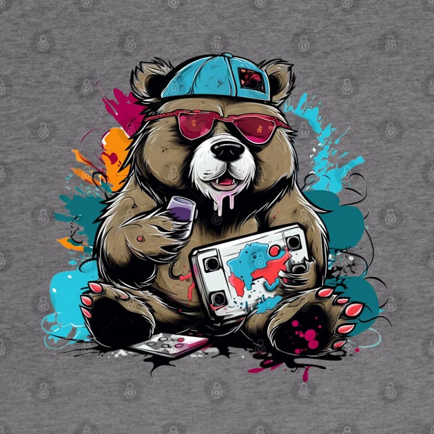 Gamer Bear Graphic Design - Original Artwork by Labidabop